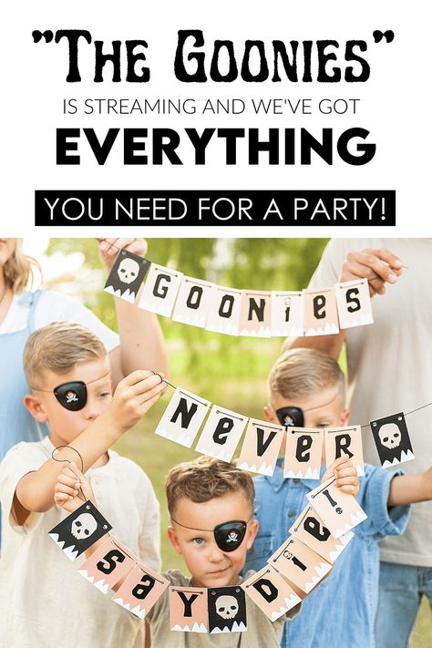 Goonies Theme Snacks, Goonies Movie Night Food, The Goonies Birthday Party, Goonies Movie Night, Goonies Themed Party, Goonies Party Ideas, Goonies Decorations, Goonies Party Food, Goonies Party Games