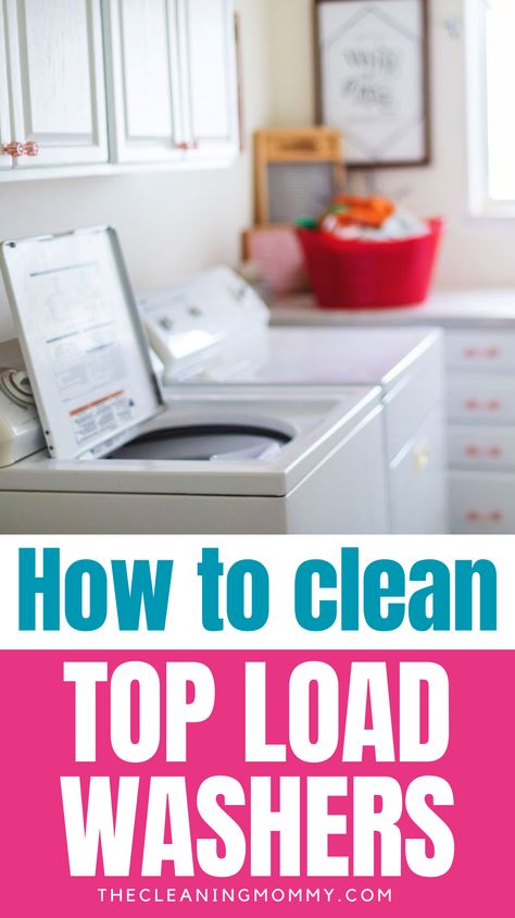 Learn the best methods for cleaning top load washers.  Give your top load washer a quick refresh without scrubbing! Your clothes will thank you. Get rid of smells and keep mold and mildew at bay with these tips and tricks. Washer Smells Like Mildew, Mildew Smell Out Of Washing Machine, Homemade Affresh Washer Cleaner, Cleaning Top Loading Washing Machine, Musty Smell In Washing Machine, How To Clean Your Washer, Stinky Washing Machine Top Loader, Smelly Washing Machine Top Loader, Best Way To Clean Washing Machine