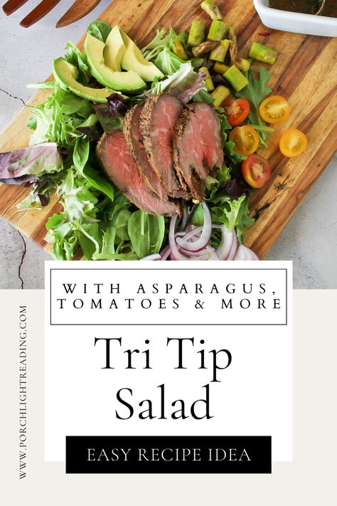 Savor the flavor of the best Tri Tip Salad Recipe. Succulent, tender tri-tip perfectly paired with fresh greens and robust seasonings. This salad is a must-try for meat lovers and salad enthusiasts alike! An absolute must-have! #salad #tritip Tri Tip Salad Recipe, Best Tri Tip Recipe, Tri Tip Salad, Tri Tip Recipe, Avocado Vinaigrette, Recipe With Tomatoes, The Best Salad, Best Salad, Vinaigrette Salad