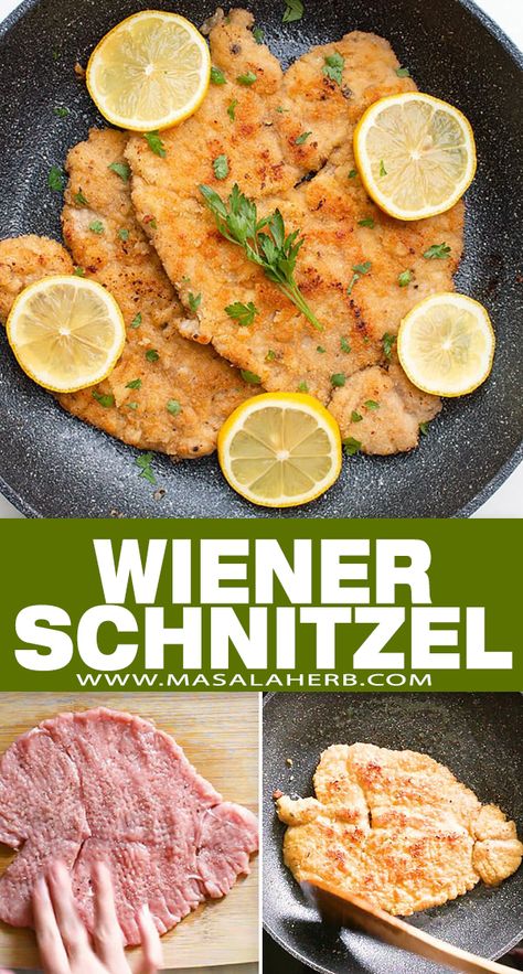 Meat Texture, Weiner Schnitzel, Pork Schnitzel Recipe, Austria Food, Schnitzel Recipe, Austrian Food, Side Dish Ideas, German Food Authentic, Schnitzel Recipes