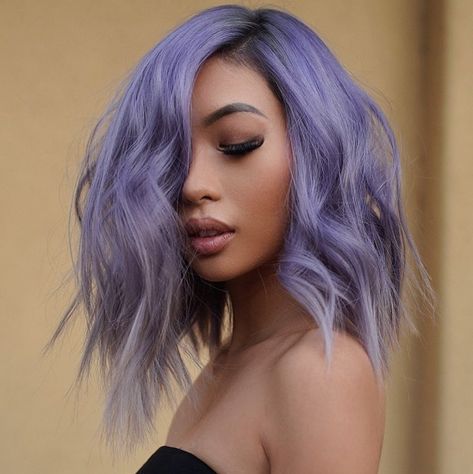 Purple Natural Hair, Purple Hair Streaks, Purple Blonde Hair, Bright Purple Hair, Purple Grey Hair, Pastel Purple Hair, Light Purple Hair, Dark Purple Hair, Purple Ombre Hair