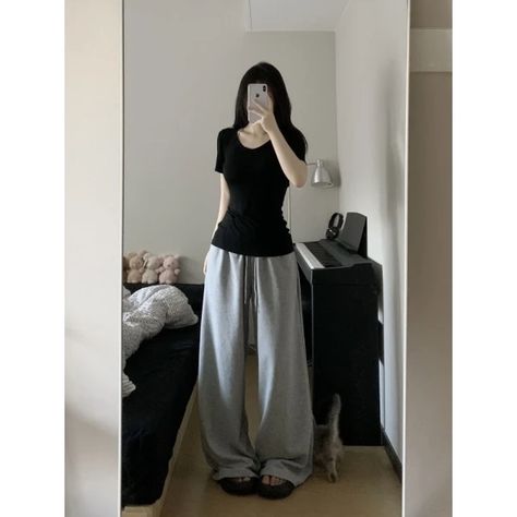 Just found this amazing item on AliExpress. Check it out! $24.20 | HOUZHOU Casual Grey Sweatpants Women Korean Style Wide Leg Sports Pants Harajuku Basic Oversize High Waist Black Trousers Female Sweatpants Women, Wide Leg Sweatpants, Black Sweatpants, Grey Sweatpants, Sports Pants, Black Trousers, Grey Pants, Casual Trousers, Womens Sweatpants