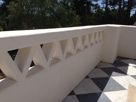 Concrete (GFRC) Grilles, Balcony Rails, Decorative Elements - Pacific Register Front Balcony Design, Stone Railings, Porch Railing Designs, Patio Railing, Handrail Design, Balcony Design Ideas, Modern Balcony, Balcony Grill, Balcony Railing Design