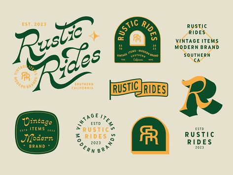 Rustic Rides - Branding by Muhammad Bagus Prasetyo for Skilline Design Co. on Dribbble Outdoors Logo Design, Logos Vintage, Rustic Logo, Outdoor Logos, Modern Brands, Vintage Logos, Logos Ideas, Visual Identity Design, On Horseback