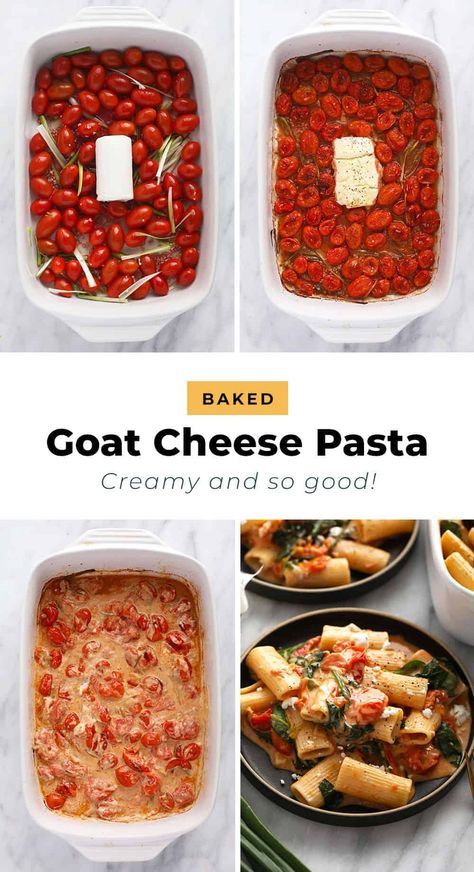 Healthy Appies, Baked Goat Cheese Pasta, Avocado Stuff, Cheese Pasta Bake, Cheese Pasta Recipes, Weekly Dinner Menu, Goat Cheese Pasta, Baked Goat Cheese, Favorite Casseroles