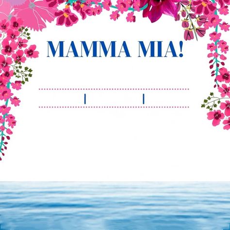 Mamma Mia Flowers Drawing, Mamma Mia Themed Party Invitations, Mamma Mia Bday Invitation, Abba Party Invitations, Mama Mia Invitation Template, Mama Mia Background, Mama Mia Party Invitations, Mamma Mia Birthday Invitations, Mamma Mia Invitation Template