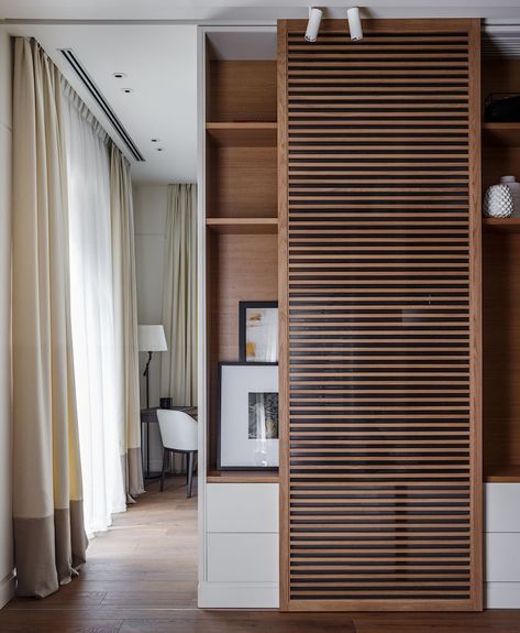 Japandi Cabinet, Japandi Room, Louvre Doors, One Bed, Furniture Details, Interior Furniture, Store Design, Tall Cabinet Storage, Interior And Exterior