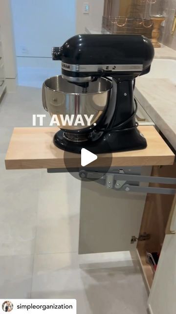 Rev-A-Shelf on Instagram: "Our Heavy-Duty Mixer Lift is always the star of the show ⭐️ #revashelf   #repost • @simpleorganization I love working with designers who think about function when designing a kitchen!  @poppy_design_ gets it!  Not only is this kitchen beautiful - it functions perfectly!  Who needs this in their kitchen? 🙋🏼‍♀️" Kitchenaid Mixer Pull Out Shelf, Mixer Lift, Kenwood Mixer, Designing A Kitchen, Kitchen 2024, Kitchen Beautiful, Rev A Shelf, Poppy Design, Kitchen Shelves