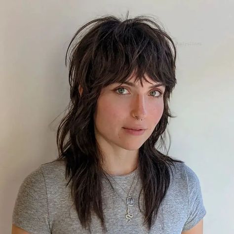 2024 Women’s Mullet Haircuts 18 Ideas: Trending Styles and Inspiration Womens Modern Mullet, Semi Long Haircut For Women, Modern Mullet Women Shag, Shullet Cut, Semi Mullet, Fairy Mullet, Bob Mullet, Feminine Mullet, Shullet Hairstyles