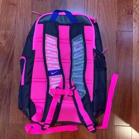 Nike Bookbag, Nike Backpack For Back To School, Pink Nike Backpack For School, Pink Nike Bookbag, Pink Nike Elite Backpack, Ootd School, More Followers, Pink Nikes, Flag Football