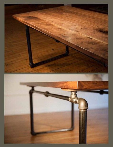 V Black Walnut Table, Industrial Pipe Furniture, Pipe Table, Pipe Decor, Diy Pipe, Pipe Furniture, Table Leg, Deco Retro, Black Pipe