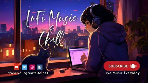 Lofi Music and Chill for Youtube Banner For Youtube Banner, Lofi Music, Youtube Banner Backgrounds, Happy Diwali Images, Diwali Images, Online Graphic Design, Youtube Banner, Graphic Design Tools, Youtube Banners