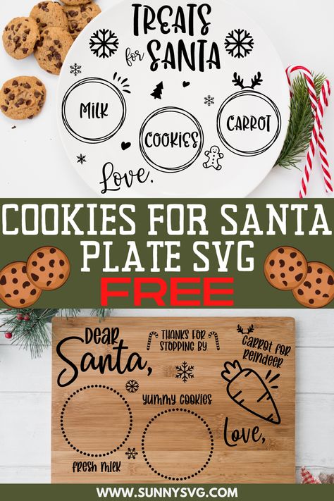 cookies for santa plate svg free Treats For Santa Svg Free, Cricut Santa Cookie Plate Svg Free, Plate For Santa Cookies Diy, Santa Cookie Tray Svg Free, Christmas Cookie Plates For Santa, Santa Cookie Plate Svg, Christmas Plate For Santa, Santa Milk And Cookies Plate Diy, Cookies For Santa Plate Svg Free