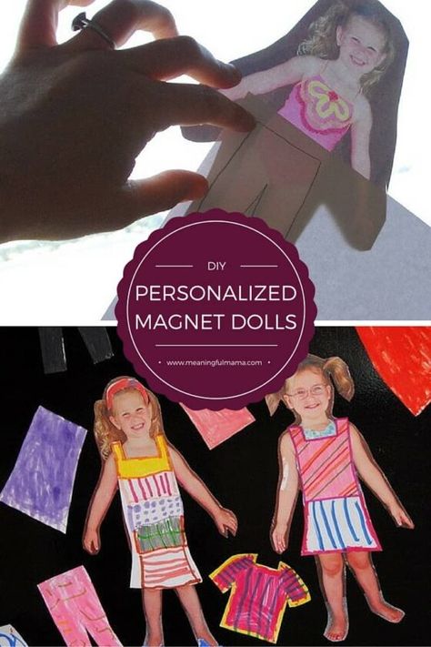 Magnetic Paper Dolls, Easy Art For Kids, Sensory Crafts, Magnetic Paper, Paper Dolls Diy, Personalized Dolls, Childrens Games, Things To Do With Kids, Camping Crafts