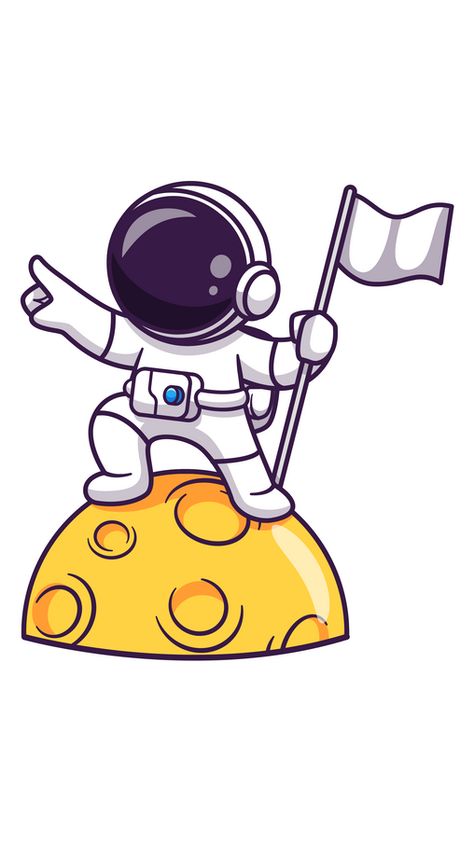 We think the first person on the moon looked like in our Astronaut on the Moon Sticker. The first man to set foot on the moon was Neil Armstrong, an American astronaut who was part of the Apollo 11... Astronaut On The Moon Drawing, Astrounut Drawing, Cartoon Astronaut Drawings, Astronaut Clip Art, Space Man Drawing, Astronauts Drawing, Easy Astronaut Drawing, Cute Astronaut Drawing, Spaceman Drawing