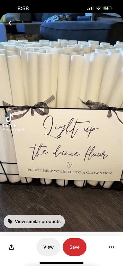 Sign For Glow Sticks At Wedding, Glow Sticks Wedding Reception, Glowstick Wedding Dance Floor, White Foam Glow Sticks Wedding, Glow Sticks Sign Wedding, Glow Stick Wedding Dance Floor, Glow Stick Holder Wedding, Glow Foam Stick Wedding, Glow Stick Display At Wedding