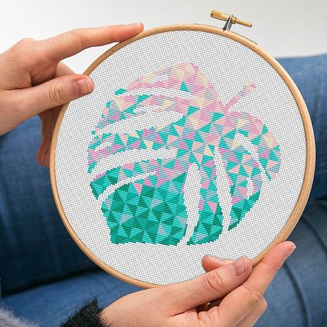 Palm Leaf Cross, Monstera Cross Stitch, Cross Stitch Unicorn, Leaf Cross Stitch Pattern, Leaf Cross Stitch, Plant Embroidery, Mermaid Cross Stitch, Unicorn Cross Stitch Pattern, Cross Stitch Modern