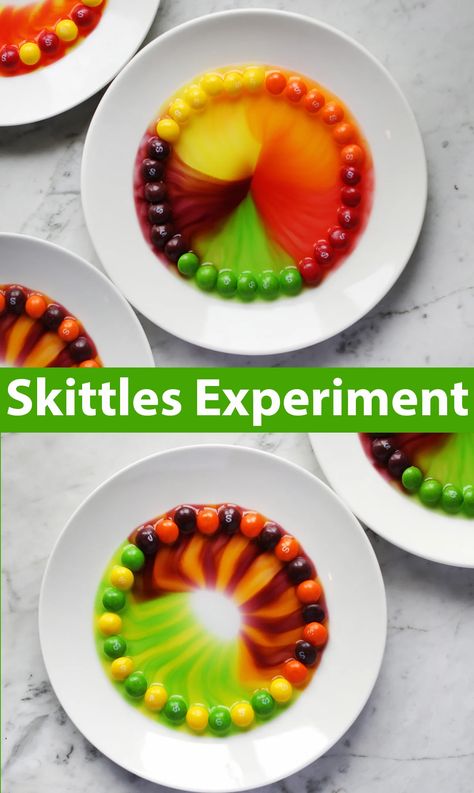 Skittles Experiment - Childhood Magic Skittles Challenge, Skittles Experiment, Science Experiment For Kids, Turkey Baster, Experiment For Kids, Learning Projects, Cool Science Experiments, Temporary Art, Science Experiment