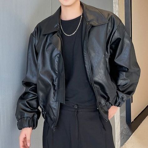 Black Leather Jacket Outfit, Leather Jacket Outfit Men, Classy Outfits Men, Street Style Outfits Men, Men Stylish Dress, Street Fashion Men Streetwear, Leather Jacket Style, Guys Clothing Styles, Mens Outfit Inspiration