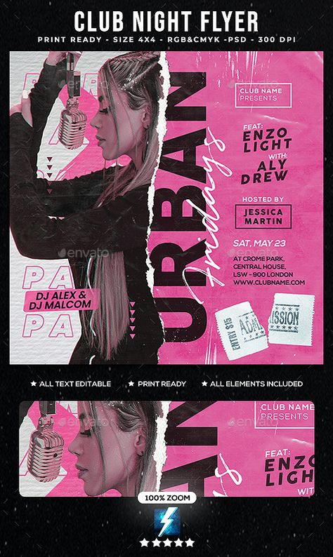 Club Night Flyer Flyer Ideas Design, Club Poster Ideas, Game Night Flyer, Night Club Poster, Club Poster Design, Invitation Graphic Design, Club Invitation, Graphic Design Banner, Pink Retro Wallpaper