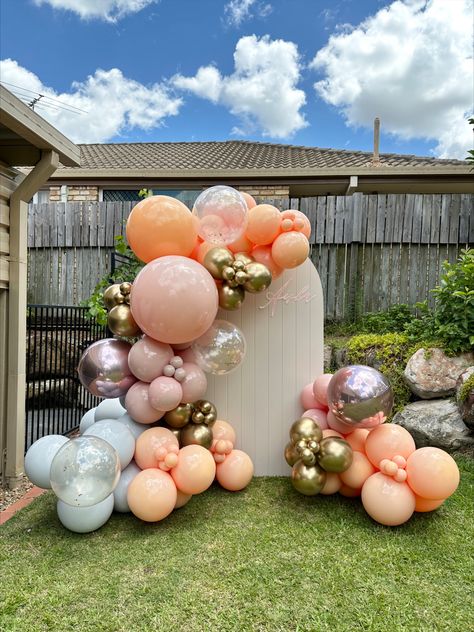 Blush Pink and Peach Balloon Garlands First Birthday Party @zoeeventhire First Birthday Party, Balloon Garland, First Birthday, Blush Pink, First Birthdays, Aura, Balloons, Blush, Birthday Party