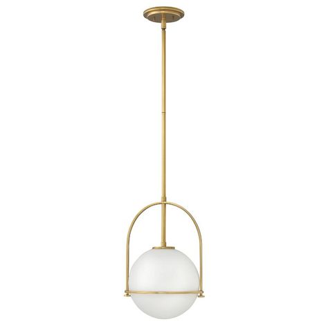 Chic and elegant, the Somerset collection exudes a quiet and precise sophistication. Subtly fusing modernity with vintage appeal, its etched opal glass deftly floats inside a streamlined metal yoke and ring while understated turned metal knobs add an authentic edge. Orb Pendant Light, Heritage Brass, Island Countertops, Hinkley Lighting, Incandescent Lamp, Globe Pendant, Glass Diffuser, Globe Lights, Transitional Style