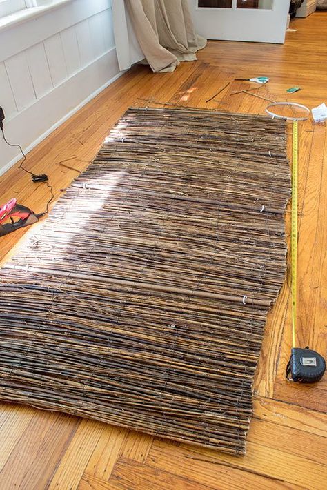 DIY Bamboo Shades - A Butterfly House Diy Bamboo Shades, Sherwin Williams Paint Neutral, Diy Bamboo, Bamboo Roof, Strong Knots, Bamboo Mat, Ikea Curtains, Diy Shades, Drop Cloth Curtains