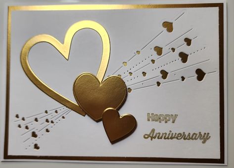 Anniversary Homemade Cards, Anniversary Cards Handmade, Bridal Shower Cards, Cricut Cards, Fold Cards, Wedding Anniversary Cards, Handmade Ideas, Valentine Wedding, Valentine Card