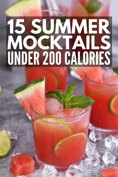 Low Calorie Drinks Nonalcoholic, Low Calorie Drink Recipes, Nonalcoholic Drink, Summer Drinks Nonalcoholic, Summer Mocktails, Easy Mocktail Recipes, Mocktail Drinks, Cocktails And Mocktails, Low Calorie Cocktails