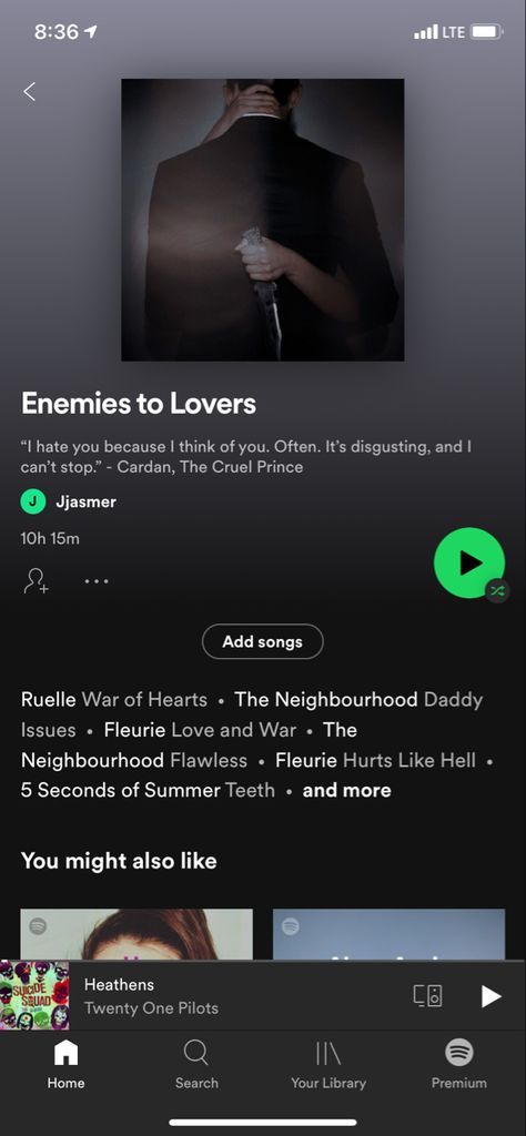 Songs that give out enemies to lovers vibes ✌️ Enemies To Lovers Spotify Playlist, Enemies To Lovers Songs, Quinceanera Playlist, Enemy To Lovers Aesthetic, Enemies To Lovers Playlist, Lovers Playlist, Playlist Aesthetic, Music Suggestions, Lovers Aesthetic