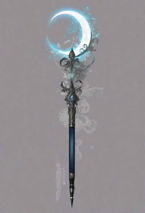 Crescent Moon Staff, Moon Staff, Magic Staff, Symbiotes Marvel, Magic Items, Modern Tattoos, Magic Powers, Fantasy Concept Art, Moon Magic