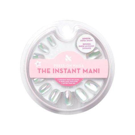 Olive & June Instant Mani Round Extra Short Press-On Nails, Lavender Shimmer, 42 Pieces | Walmart (US) Nails Sheer, Olive June, Short Press On Nails, Olive And June, Nail Length, So Real, Birthday Wishlist, The Salon