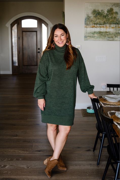 Use code: RYANNE10 for 10% off Gibsonlook dress Fit tips: tts, L fall sweater dress green fall dress cozy sweater dress turtleneck fall outfit #LTKcurves Follow my shop @therecruitermom on the @shop.LTK app to shop this post and get my exclusive app-only content! #liketkit #LTKSeasonal #LTKstyletip @shop.ltk https://liketk.it/4hbC9 Hunter Green Sweater Dress Outfit, Turtleneck Fall Outfit, Green Sweater Dress Outfit, Green Fall Dress, Green Fall Dresses, Turtle Neck Dress Outfit, Green Sweater Dress, Cozy Sweater Dress, Fall Sweater Dress