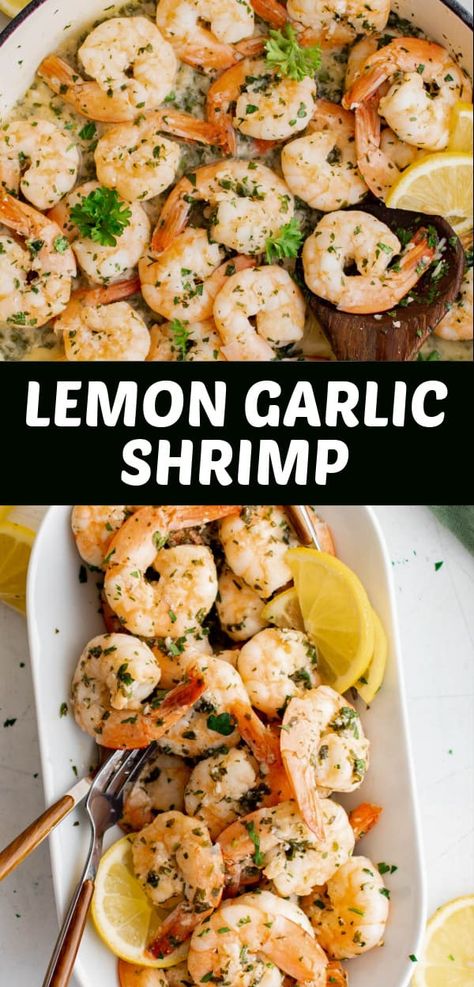 Lemon Garlic Shrimp is ready in less than 15 minutes and only requires a few simple ingredients! Enjoy it as your meal or serve it over salad or rice! Lemon Garlic Shrimp And Rice, Stovetop Meals, Stovetop Recipes, Shrimp Dinners, Shrimp Meals, Gerd Diet, Lemon Shrimp, Lemon Garlic Shrimp, Electric Skillet