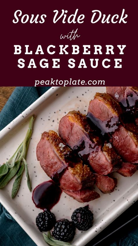 Wild Duck Recipes, Sous Vide Duck, Cooked Duck, Duck Breast Recipe, Sage Sauce, Duck Recipe, Pan Sauce, Duck Breast, Sous Vide Recipes