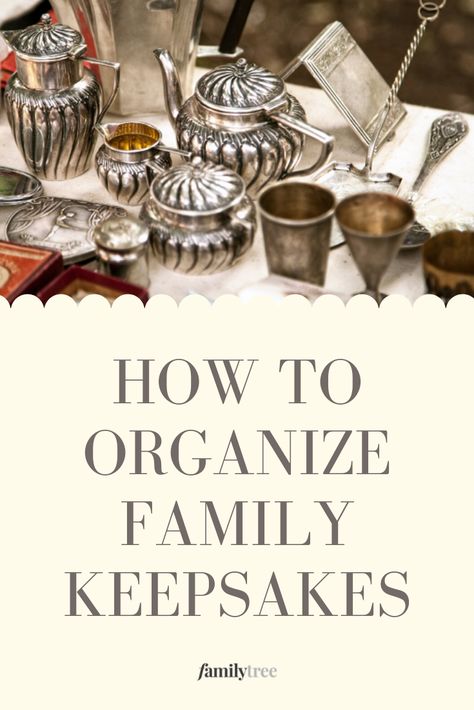 What To Do With Family Heirlooms, Display Family Heirlooms, How To Display Family Heirlooms, Displaying Heirlooms, Archive Display, Family Heirloom Display, Photo Organization Storage, Family Archive, Photo Organizing