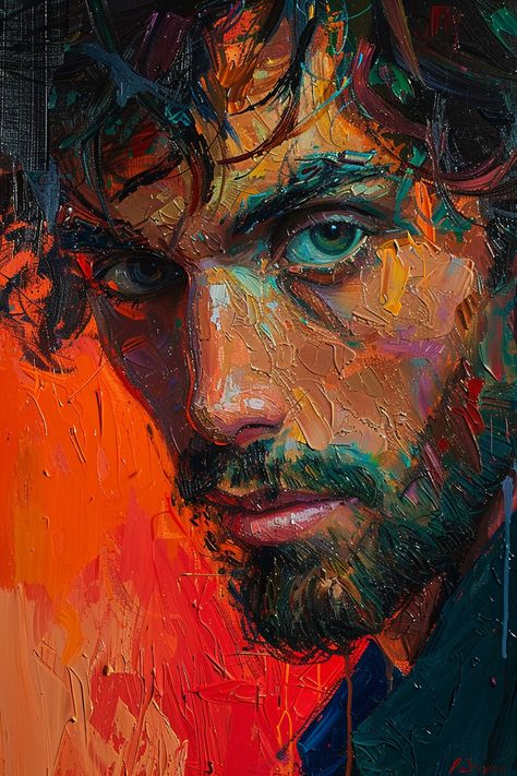 Lost in the colors. A splash of color on a canvas. #oilpainting #art #painting #artwork #fineart #canvas Human Painting Faces, Colorful Portrait Painting, Oil Painting Portraits, Surreal Art Painting, Lion Canvas Painting, Human Painting, Side Portrait, Out On A Limb, Portraiture Art