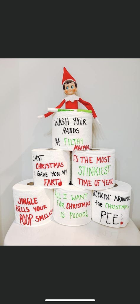 Elf On The Shelf Jingle Bells Your Poop Smells, Elf Poop, Elf 2023, Elf Ideas, Xmas Decor, Wash Your Hands, Christmas Advent, Christmas Bells, On The Shelf