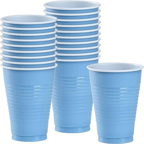 Amazon.com: Light Blue Solid Color Plastic Party Cup (12 Oz.) 20 Count - Premium Quality and Durable, Perfect for Any Celebration : Health & Household Light Blue Solid Color, Blue Solid Color, Plastic Party Cups, Blue Cups, Blueberry Pancakes, Blue Party, Disposable Cups, Buy Lights, Party Cups