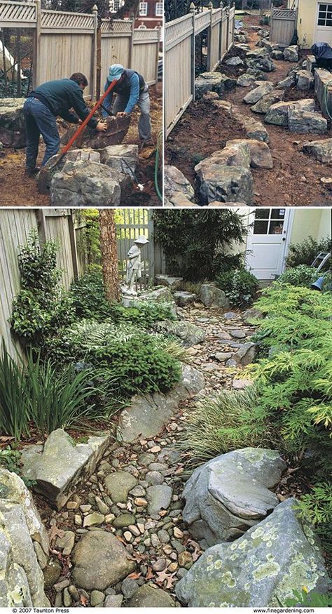 Dry Creek Bed, Dry River, Creek Bed, River Bed, Rock Garden Landscaping, Fine Gardening, Dry Creek, Have Inspiration, Rain Garden