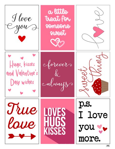 Printable Valentine's Day Cards - 100 Free Printables | Printabulls Free Printable Valentines Tags, Valentines Toppers, Free Printable Valentines Cards, School Valentine Cards, Valentine Card Template, Valentines Clipart, Valentines Printable, Homemade Valentines Day Cards, Printable Decorations