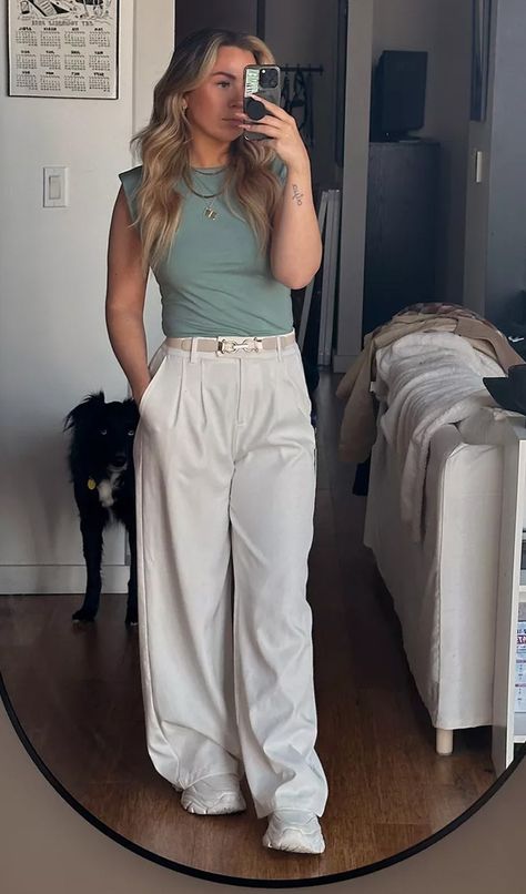 30 (More) Elevated Basic Outfits to Wear to Work in 2024 | Go For Kady Business Casual Outfits Staples, Post Grad Work Outfit, Professional Teaching Outfits, Business Casual For Teens, Young Adult Work Outfits, Boutique Work Outfit, Working Outfit Women, Sporty Business Casual Women, Comfy Church Outfit