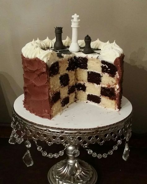 Chess Birthday Cake, Chessboard Cake, Chess Cake, 16th Birthday Cake, Pretty Cakes, 16th Birthday, Cute Cakes, Let Them Eat Cake, Pretty Food