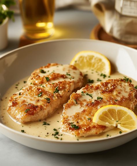 This Chicken Francese recipe offers tender, lemony chicken cutlets in a golden egg batter, perfect for a quick, delicious dinner. Lemon Chicken Cutlet Recipes, Healthy Chicken Cutlet Recipes, Chicken Cutlet Recipes Easy, Chicken Francese Recipe, Cutlet Recipes, Lemony Chicken, Chicken Francese, Quick Delicious Dinner, Chicken Cutlet Recipes