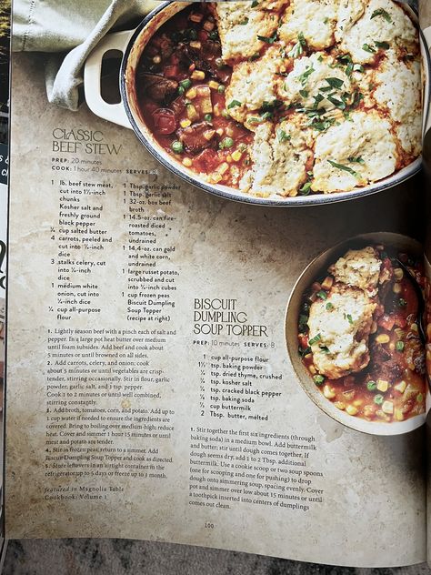 Magnolia Magazine, Classic Beef Stew Recipe, Beef Stew With Dumplings, Stew And Dumplings, Classic Beef Stew, Dutch Oven Recipes, Beef Stew Meat, Soup And Stew, Beef Stew Recipe