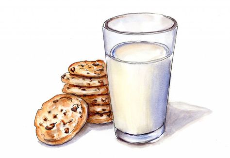 Milk And Cookies For Santa, Cookie Drawing, Cookie Clipart, After School Snack, Cookies For Santa, Kinds Of Cookies, Milk And Cookies, Oatmeal Cookie, Colour Art