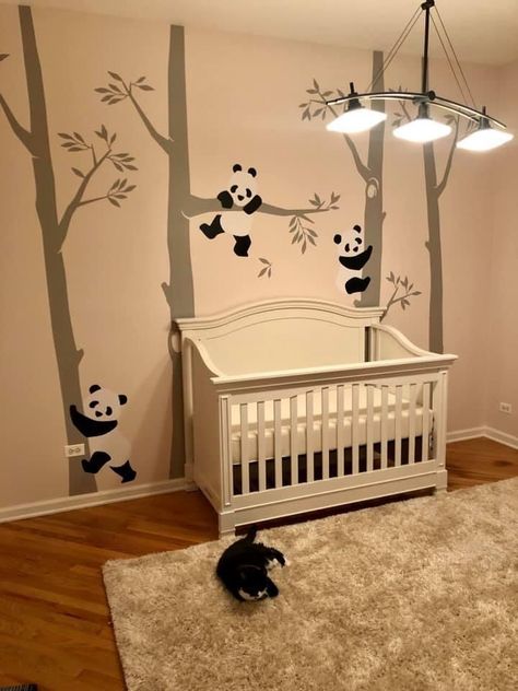 Panda Bear Nursery Theme, Panda Bear Nursery, Nursery Inspo Gender Neutral, Panda Room Decor, Panda Nursery Theme, Bear Nursery Theme, Panda Room, Panda Nursery, Toddler Floor Bed