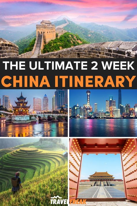 Don't miss the best places to visit in China with this 2 weeks in China travel itinerary. From the cities of Shanghai and Beijing to the countryside and the Great Wall of China, use this China 2 week itinerary to plan your trip to China, what to see in China and what to do in China | china itinerary 2 weeks | the best places in china | best places to go in china | best places to travel in china | travel guide to china | china travel guide | china travel tips | travel to china tips Places To Visit In China, Travel To China, China Travel Guide, China Travel Destinations, International Travel Tips, China China, Great Wall Of China, Top Travel Destinations, Budget Travel Tips