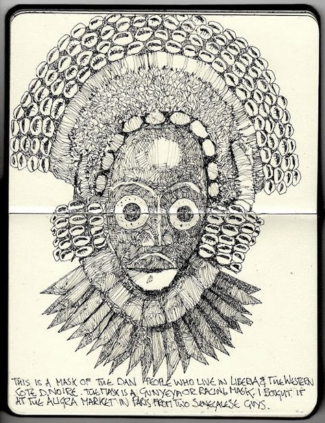 Ian Sidaway Fine Line blog African Masks Drawing, African Masks Art Drawings, Png African Masks, African Mask Illustration, Tribe Mask, Afrofuturism Art, Quill And Ink, African Sculptures, Africa Art