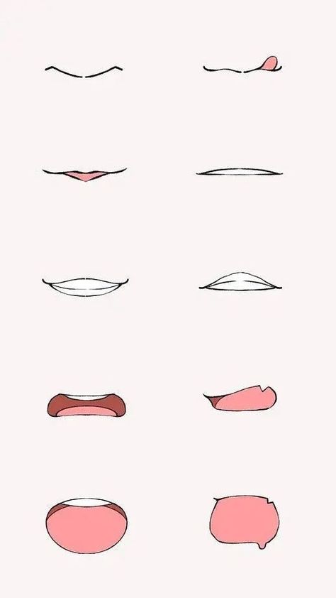 Lips Draw, Anime Mouth Drawing, Anime Mouths, Anime Lips, Drawing Face Expressions, Mouth Drawing, 얼굴 그리기, Seni Dan Kraf, Hand Drawing Reference